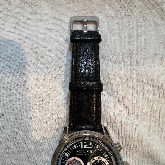 Haurex Talento Men’s Watch Model 1A367UNN with Vera  Pelle black leather band - Picture 10 of 15